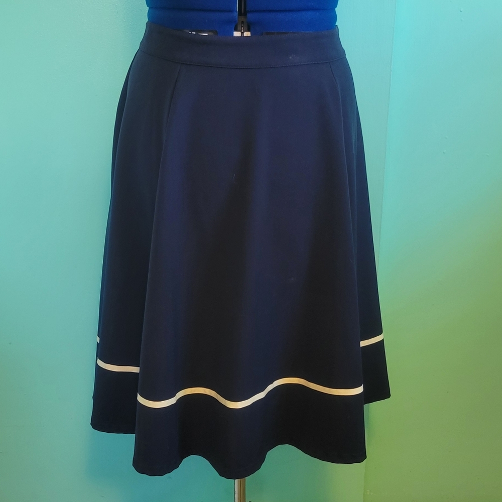 RockSteady Navy Midi Swing Skirt